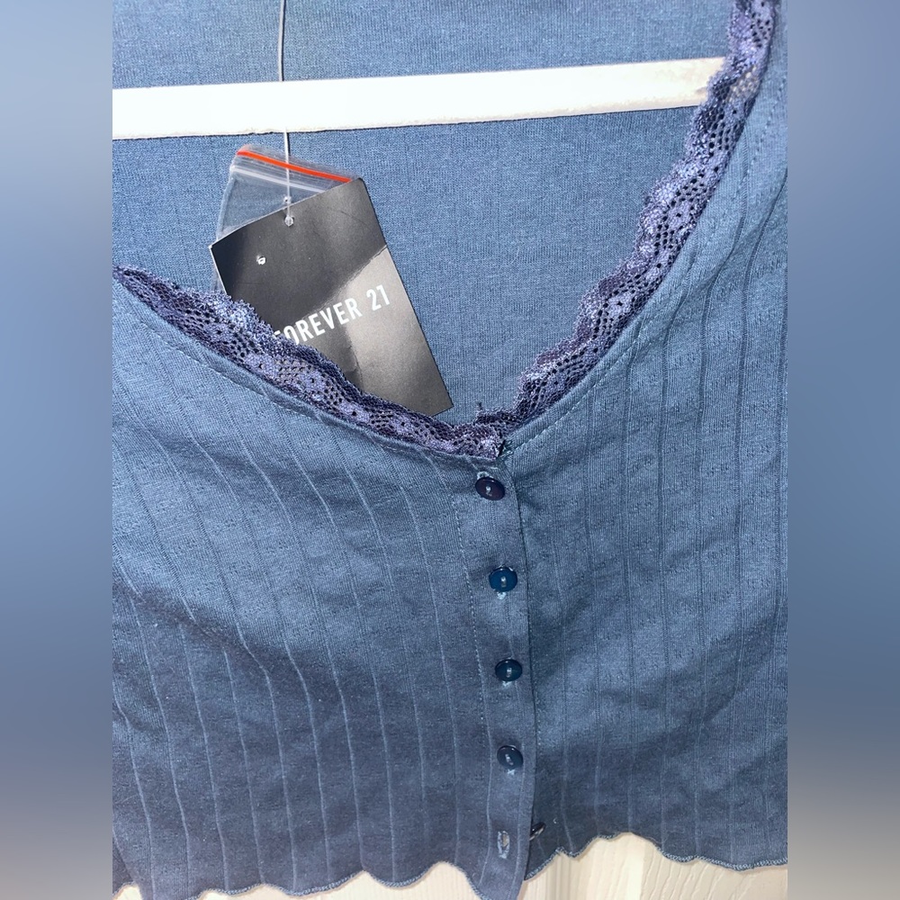 Forever 21 blue knit top WITH TAGS - Picture 2 of 5